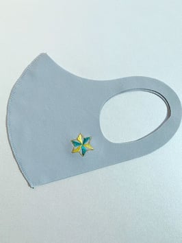 お守りマスク（麻の葉　黄緑）ーA03