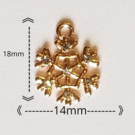 Ciondolo Natale Fiocco neve Oro 14x18mm