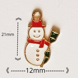 Ciondolo Natale Pupazzo Neve 12x21mm
