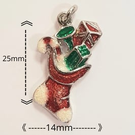 Ciondolo Natale Calza argento 14x25mm