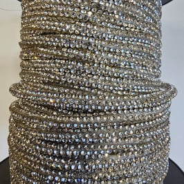 Cordino Strass 6mm Bianco/Crystal 1 metro