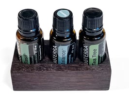 Mooreichenholz Design Display Doterra für 3 ätherische Öle 15 ml Fl. Nr.8