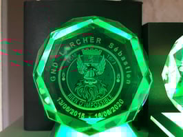 Gravure sur verre professionnel pour gendarme diamant rond 75mm