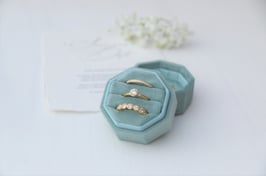 RINGBOX für 3 Ringe, achteckig, SALBEI