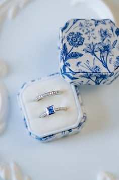 Design WILDFLOWERS, blau - weiß