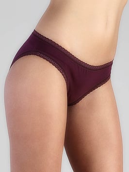 Albero Natur Slip mit Spitze aubergine
