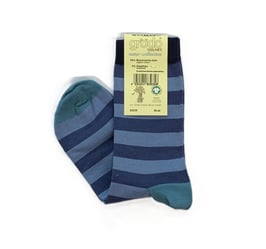 grödo Socken Blockstreifen marine