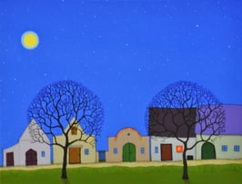 Fuchs, Gerhard Stefan - Kellerzeile mit Mond