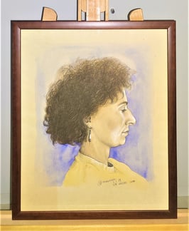 Goldammer, Karl Originale Zeichnung - Portrait Jutta, Bad Aussee 1989