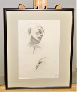 Goldammer, Karl Originale Zeichnung - Portrait 2 Frauen 1974