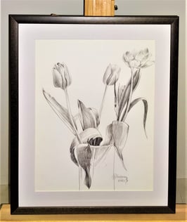 Goldammer, Karl Originale Zeichnung - Tulpen 1998