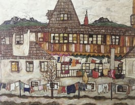 Schiele, Egon - House with drying laundry