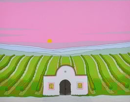 Fuchs, Gerhard Stefan - Rosa Himmel mit Weinkeller