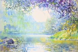 Anger, Heinz - Waldsee mit Stein