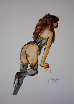 Larot, Dina - Mädchen kniend - Erotische Darstellung