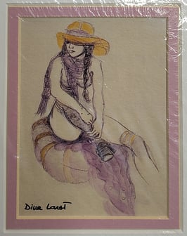 Larot, Dina - Sitzendes Mädchen mit orangenem Hut