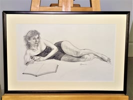 Goldammer, Karl Originale Zeichnung - Die Liegende