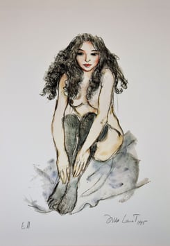 Larot, Dina - Sitzendes Mädchen mit schwarzen Haaren