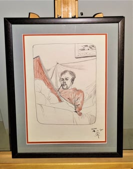 Goldammer, Karl Originale Zeichnung - Grippe 1975