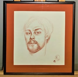 Goldammer, Karl Originale Zeichnung - (A20) Portrait 1975