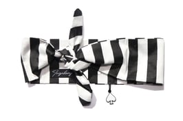 Haarband Bandana Black white Stripe