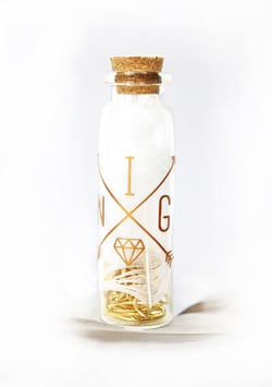 Ketten-Flasche gefüllt