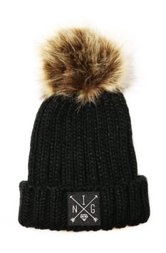 Bommelmütze Black Black