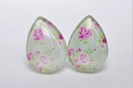 Blumen grün/rosa Tropfen 1