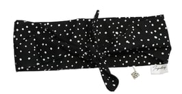 Haarband Bandana Black white Dots