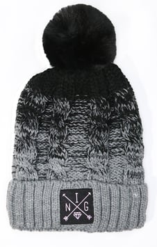 Bommelmütze schwarz grau