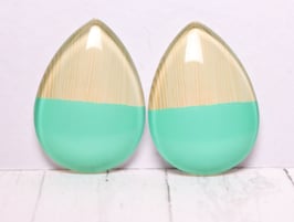 Tropfen Holz türkis