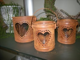 Windlicht Herz mit Glaseinsatz