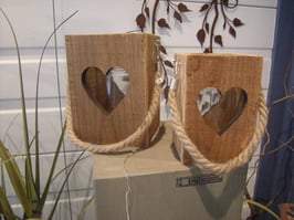 Windlicht Herz mit Kordel