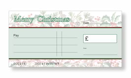 Jumbo Christmas Gift Cheque - Holly & Berries