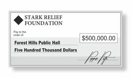 Stark Relief Jumbo Cheque