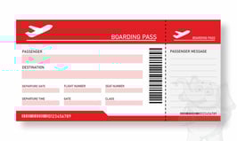 Jumbo Boarding Pass - Red