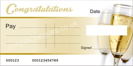 Champagne Cheque - Congratulations