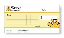 Children in Need Jumbo Cheque