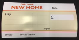 New Home Jumbo Cheque - Orange