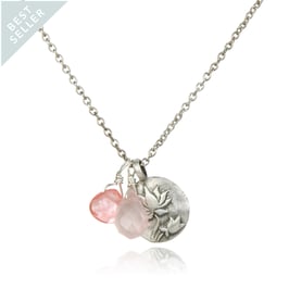 SATYA Halskette Silber - Rosenquarz - Lotus
