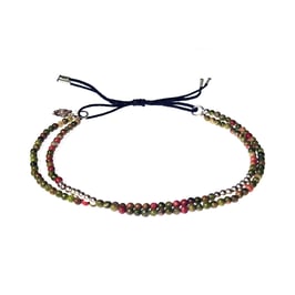 Bracelet Mini pierres - unakite vert