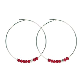 Créoles perles - rouge