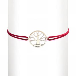 Bracelet cordon Arbre - argent