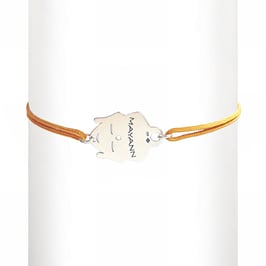 Bracelet cordon Bouddha - argent