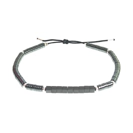 Bracelet Hématite rond - argenté