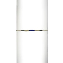 Bracelet chaine perles - Bleu/kaki