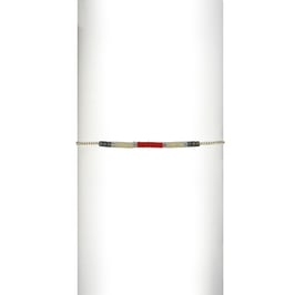 Bracelet chaine perles - Rouge/Kaki