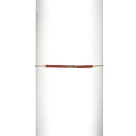 Bracelet chaine perles - Corail