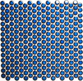Mosaico Bottone BLU COBALTO LUCIDO