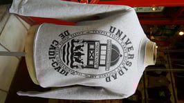 Sudadera "Universidad de Cadi-Cadi" de SKaYLINE. Color gris vigoré